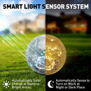 Axyaa Solar Cracked Glass Ball Lights - Warm White + RGB Color Changing