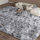 Axyaa Tie-Dye Memory Foam Plush Rug, Light Gray Large Rug for Living Room & Bedroom