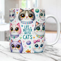 Axyaa Wall Cat Coffee Mug - Kitty Lover Friends Gift