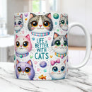 Axyaa Wall Cat Coffee Mug - Kitty Lover Friends Gift