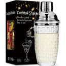 Axyaa Stainless Steel Cocktail Shaker Glass with Braided/Pineapple Pattern Filter Lid