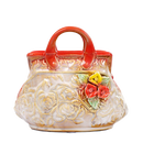 Axyaa Ceramic Embossed Flower Vase Home Decor Arrangement
