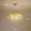 Axyaa Golden Crystal Tear Drop Ceiling Light for Living Room & Bedroom