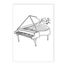 Axyaa Nordic Piano Music Notes Wall Art Poster - Black White Canvas Print