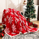 Axyaa Christmas Snowflake Double Layer Fleece Blanket: Thick & Cozy Sofa Bed Throw