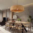Rattan Retro Pendant Light by Axyaa - Hand-Woven Wooden Farmhouse Dining Light