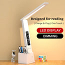 Axyaa LED Desk Lamp: Dimmable Touch, Calendar, Temperature Clock Night Light