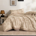Axyaa Double-Layer Yarn Soybean Summer Quilt Set - Cotton Printed Bubble Design