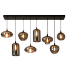 Axyaa Nordic Smoke Gray Glass Chandelier: Modern Industrial Style Hanging Light for Restaurants, Cafes, and Bars