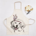 Axyaa Christmas Dog Kitchen Ladies Apron - Fun Cartoon Animal Apron for Home Cooking