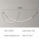 Axyaa Modern Curved Line Pendant Lights for Restaurant, Bar, Living Room- Long Strip Lamp