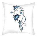 Axyaa Blue Flower Pattern Pillow Case