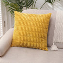Axyaa Fluffy Corduroy Pillowcase White Green 45x45 Throw Cushion Cover