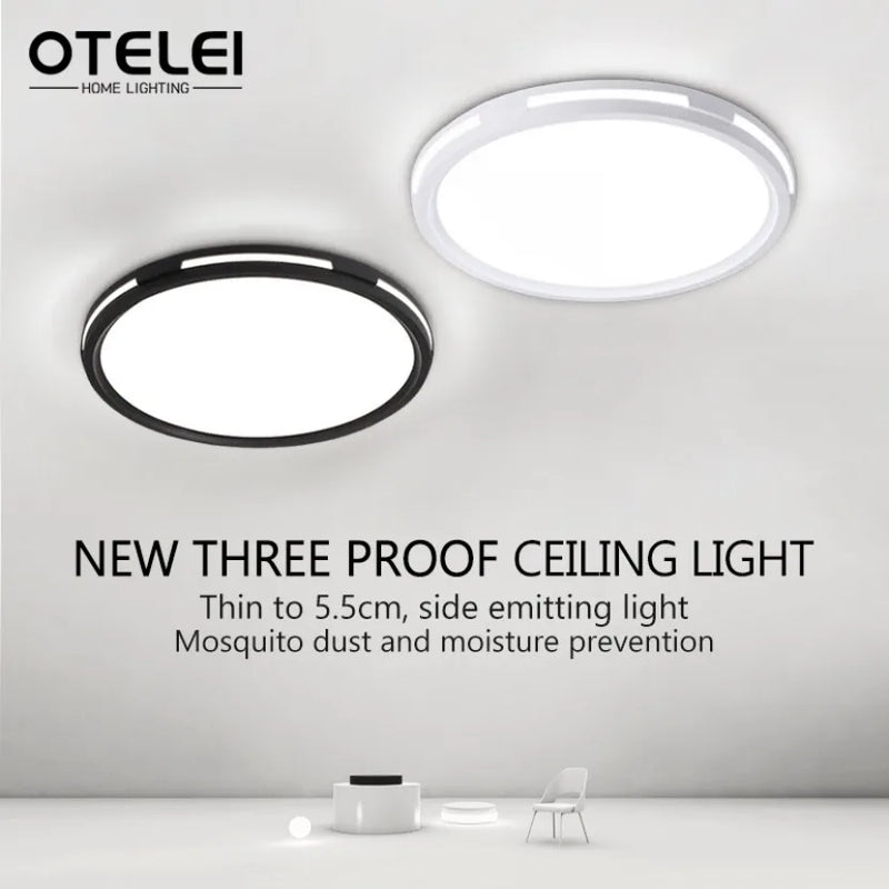 Axyaa Circular LED Ceiling Light, Side Pervious to Light Design for Bedroom, Living Room