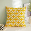 Axyaa Embroidery Cross Pillow Cover 45x45cm Blue Yellow Grey Square Couch Bedroom