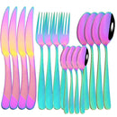 Axyaa 16-Piece Stainless Steel Gold Cutlery Set - Mirror Finish