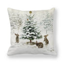 Axyaa Merry Christmas Cotton Linen Pillowcase Home Decor Happy New Year