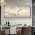Axyaa Light Luxury Wall Clock Decorative Painting for Living Room and Dining Room