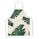 Axyaa Large Leaves Kitchen Ladies' Apron - Tropical Plants Design