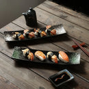 Axyaa Rectangular Sushi Plate | Japanese Ceramic Retro Restaurant Strip Plate