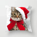 Axyaa Cat Dog Santa Hat Pillowcase for Home Decor