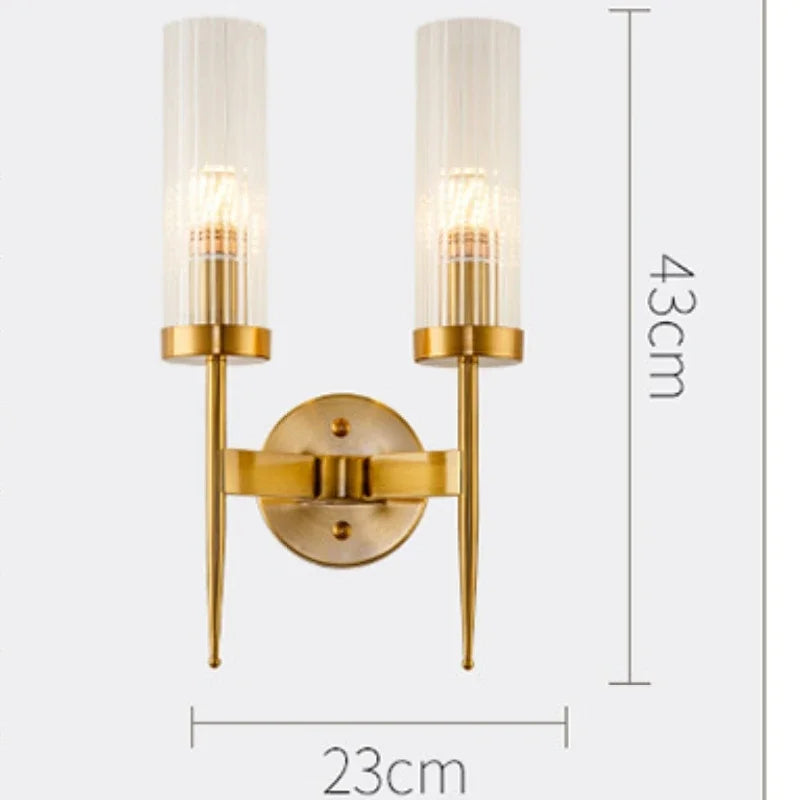 Axyaa Nordic LED Wall Sconce Metal Light Fixture European Style Bedroom Background Light