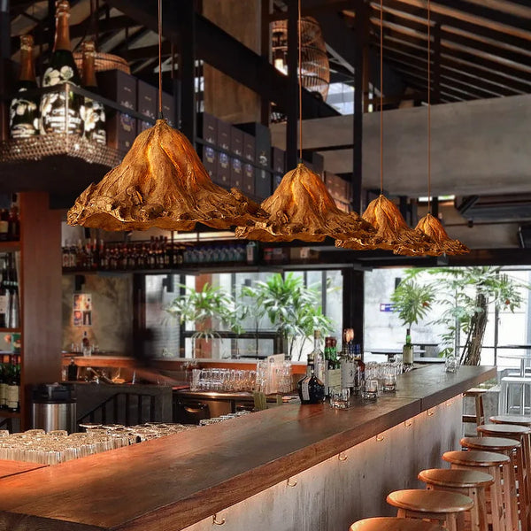 Axyaa Resin Lotus Leaf Pendant Light for Home Decor and Lighting