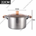 Axyaa Stainless Steel Hot Pot with Lid: Induction Cooker Gas Stove Non-Stick Double-Eared Pan