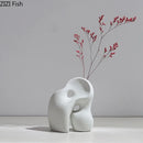 Axyaa Abstract Ceramic Vase Home Decor White Wedding Flower Hydroponics