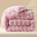 Axyaa Warm Rabbit Plush Quilt for Maternal & Infant, Thick Milk Plush, Winter Sleep Essential.