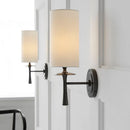 Axyaa Retro Copper Wall Light with Fabric Shade for Luxury Living Room