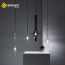 Axyaa Glass Tube Pendant Light in Smoke Grey/Clear/Amber