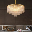 Axyaa Crystal LED Chandelier Ceiling Lights - Modern Golden Pendant Lighting