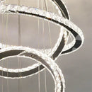 Axyaa Circular Crystal Chandelier LED Light for Luxury Homes