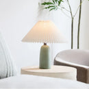Axyaa Green Ceramic Table Lamp, Minimalist Design for Bedside & Study