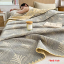 Axyaa Cotton Jacquard Wool Towel Quilt - Three-Layer Sofa Blanket