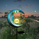 Axyaa Cat Moon Solar Lamp: Outdoor Iron Garden Light, Auto On/Off, Waterproof Yard/Patio Decor