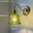 Axyaa Nordic Brass Wall Lamp glass Shade Sconce Lighting Fixture with Switch