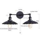 Axyaa Rustic LED Wall Lamp, Vintage Industrial Style, Adjustable 2 Heads Light Fixture