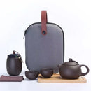 Axyaa Portable Purple Clay Kung Fu Travel Tea Set - Perfect for Outdoor Adventures