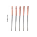 Axyaa Stainless Steel Non Slip Chopsticks - Portable & Cute Sushi Stick