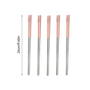 Axyaa Stainless Steel Non Slip Chopsticks - Portable & Cute Sushi Stick