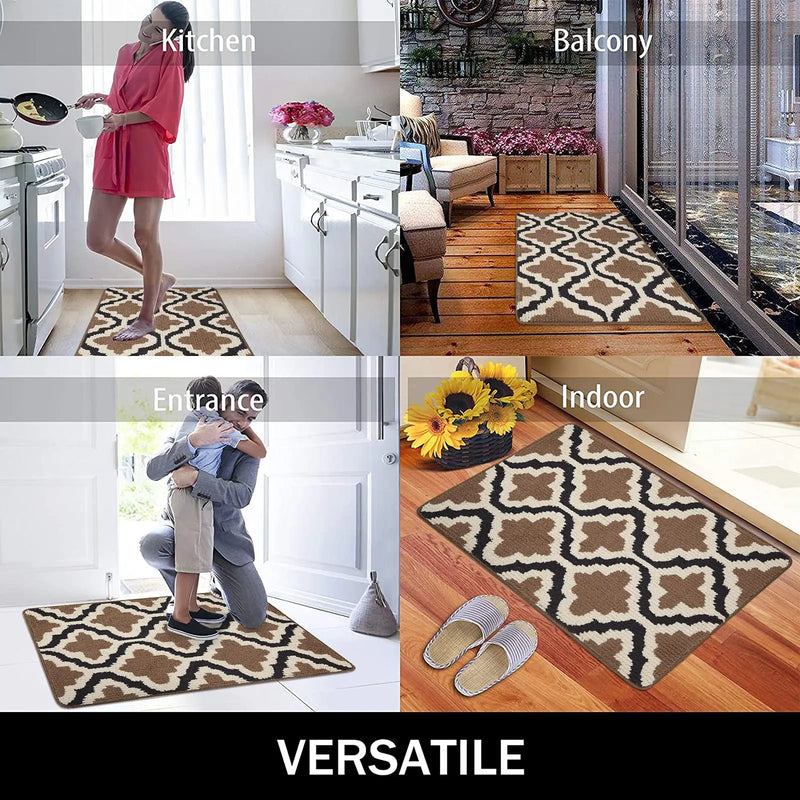Axyaa Washable Indoor Entryway Door Mat Non-Slip Absorbent Resist Dirt Floor Mat