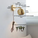 Modern Axyaa Bedside LED Wall Lamps, Swing Arm E27 Bulb, Gold Copper Finish