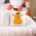 Embroidered Pumpkin Halloween Pillowcase by Axyaa - Cotton Throw Cushion Cover