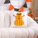 Embroidered Pumpkin Halloween Pillowcase by Axyaa - Cotton Throw Cushion Cover