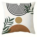 Axyaa Line Leaf Print Pillowcase for Bohemian Home Decoration