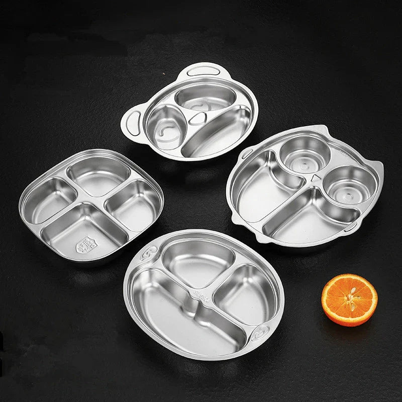 Axyaa Stainless Steel Divided Serving Tray Dinner Plate Lunch Container