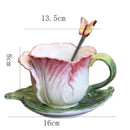 Axyaa Butterfly Ceramic Coffee Cup Set with Spoon & Tray