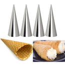 Axyaa Stainless Steel Croissants Molds Conical Cone Roll Moulds for Baking and Desserts